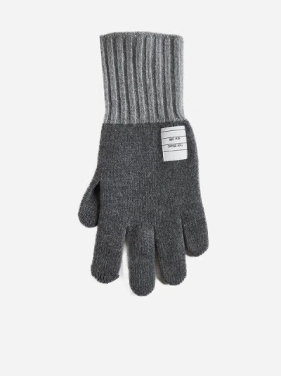 Thom Browne Touch Screen Wool Gloves In Med Grey