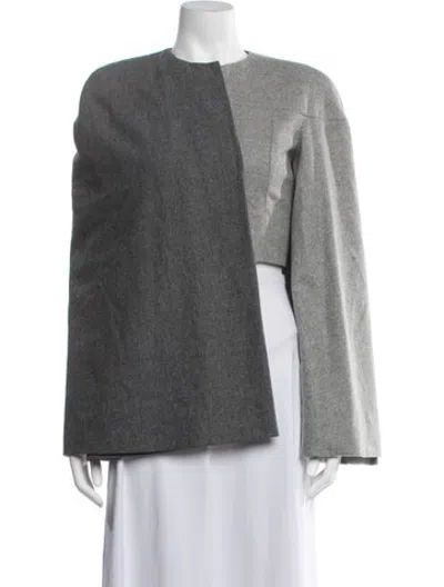 Pre-owned Thom Browne Two-toned High-low Cape Jacket In Grey