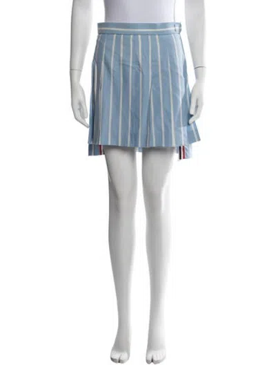 Pre-owned Thom Browne Wool Mini Skirt In Blue