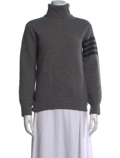Pre-owned Thom Browne Wool Turtleneck Sweater In Grey