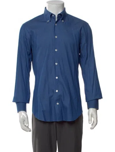 Pre-owned Thom Sweeney Long Sleeve Dress Shirt In Blue
