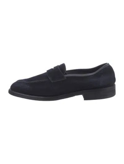 Pre-owned Thom Sweeney Suede Loafers In Black