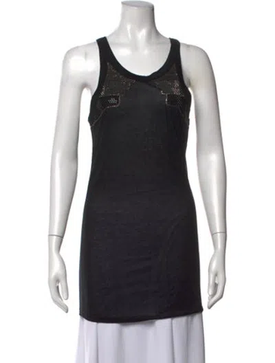 Pre-owned Thomas Wylde Crew Neck Sleeveless Top In Black