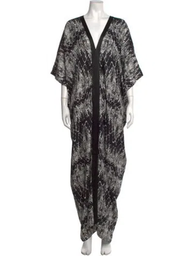 Pre-owned Thomas Wylde Silk Long Dress In Black