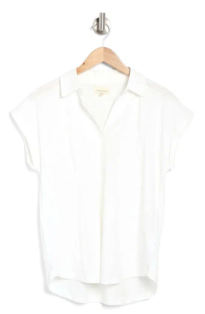 Thread & Supply Daria Short Sleeve Button-up Shirt In White