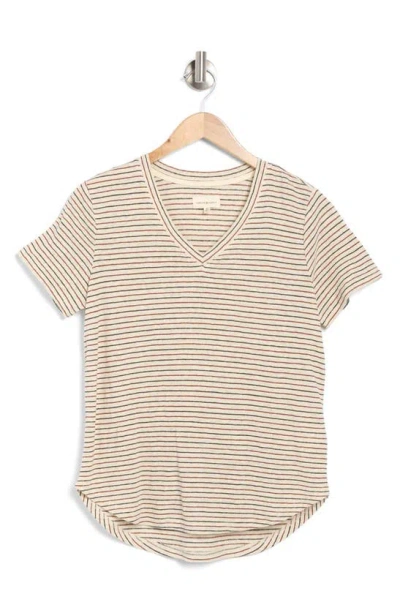 Thread & Supply Delta V-neck T-shirt In Americana Stripe