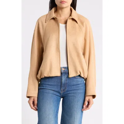 Thread & Supply Soft Faux Suede Jacket In Nude