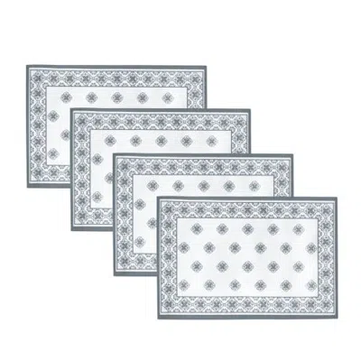 Threadmade Amani Tile Placemat Set Of 4 In Gray