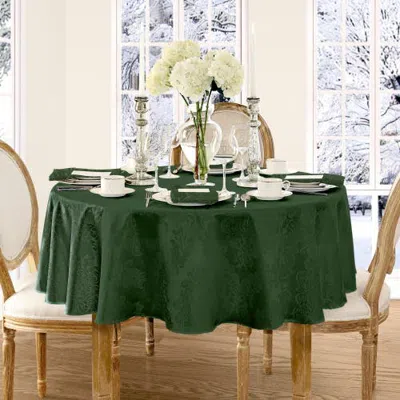 Threadmade Barcelona Jacquard Damask Tablecloth In Green