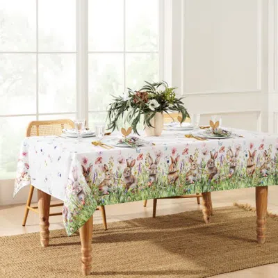 Threadmade Bunny Blossom Easter Tablecloth In Multi