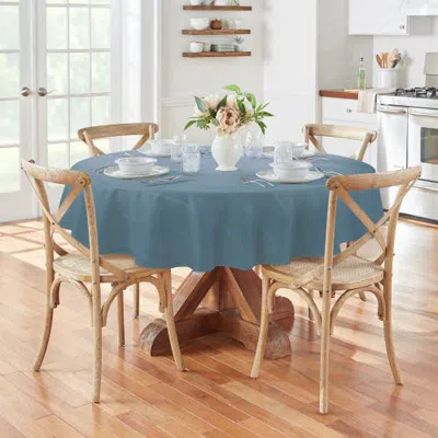 Threadmade Elegance Plaid Jacquard Tablecloth In Blue