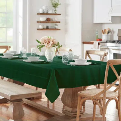 Threadmade Elegance Plaid Jacquard Tablecloth In Green