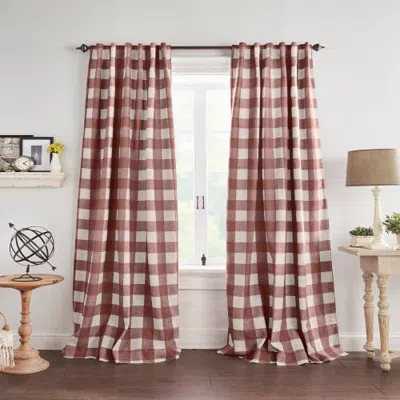 Threadmade Grainger Buffalo Check Blackout Window Curtain Panel In Red