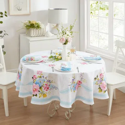 Threadmade Rose Cottage Engineered Tablecloth In Multi