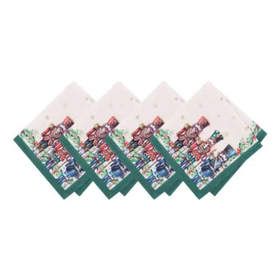 Threadmade Royal Nutcracker Napkin Set Of 4 In Ivory