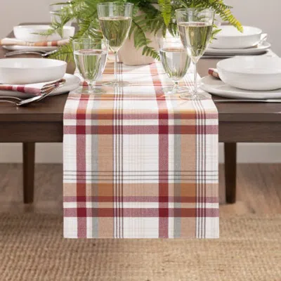 Threadmade Seneca Plaid Harvest Cotton Table Runner In Multi