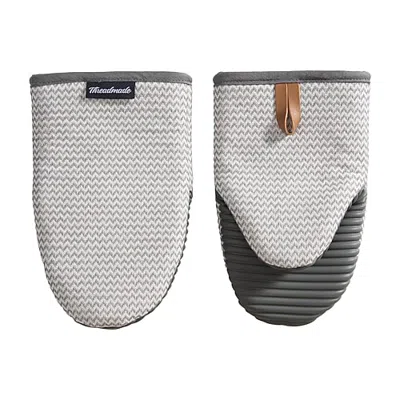 Threadmade Sirena Mini 2-pc. Oven Mitt In Gray