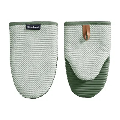 Threadmade Sirena Mini 2-pc. Oven Mitt In Green