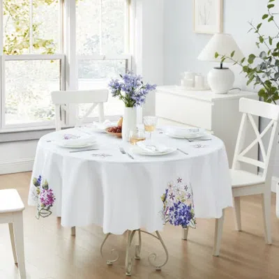 Threadmade Spring Hydrangea Cutwork Tablecloth In Multi