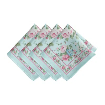 Threadmade Vintage Floral Garden Napkins Set Of 4 In Multicolor