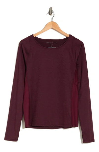 Threads 4 Thought Steffie Long Sleeve Baselayer T-shirt In Heather Royal Burgundy