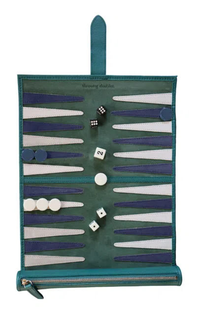 Throwing Doubles Belfast Travel Backgammon Board In Green