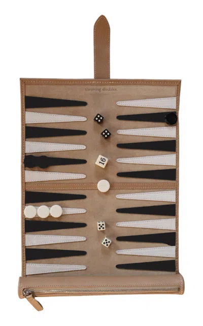 Throwing Doubles Manhattan Travel Backgammon Board In Brown