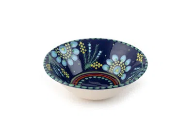 Thumbprint Artifacts Ceramic Small Bowl In Blue