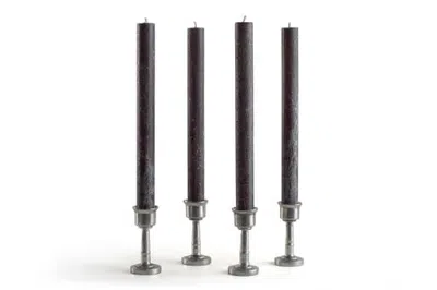 Thumbprint Artifacts Frosted Taper Candles In Black