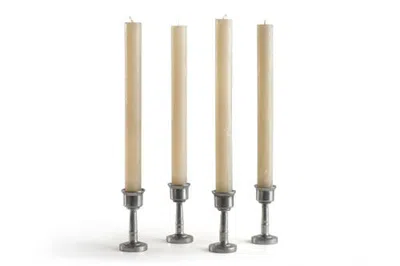 Thumbprint Artifacts Frosted Taper Candles In Metallic