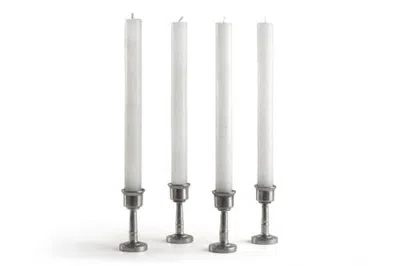 Thumbprint Artifacts Frosted Taper Candles In White