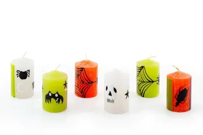 Thumbprint Artifacts Halloween Painted Candles In Multi