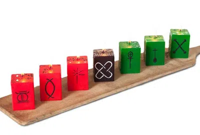 Thumbprint Artifacts Kwanzaa Painted Candle Cube Collection In Multi