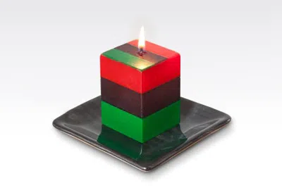 Thumbprint Artifacts Kwanzaa Painted Candle Cube In Multi