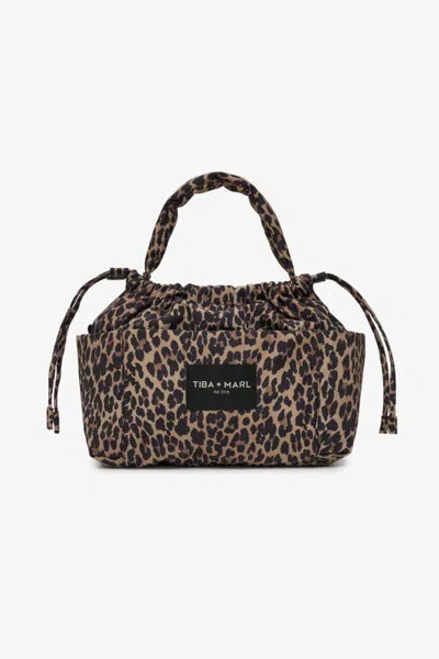 Tiba + Marl Mini Luna Drawstring Stroller Bag Lighter Leopard Print In Animal Print
