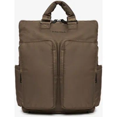 Tiba + Marl Ozzy Changing Tote / Backpack 2.0 Chocolate In White