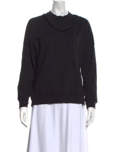 Pre-owned Tibi Cowl Neck Long Sleeve Sweatshirt In Black