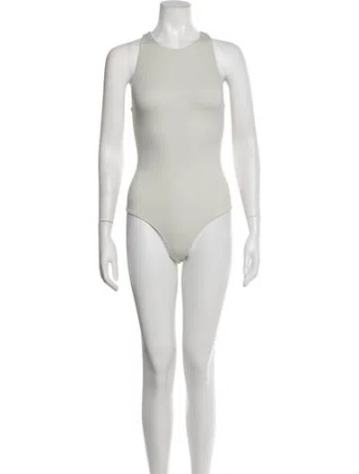 Pre-owned Tibi Crew Neck Sleeveless Bodysuit W/ Tags In Neutrals