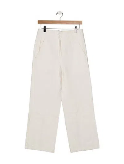 Pre-owned Tibi High-rise Wide Leg Jeans In White