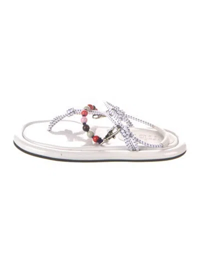 Pre-owned Tibi Leather Flip Flops In White