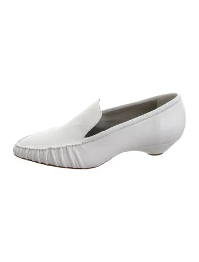 Pre-owned Tibi Leather Loafers In Silver