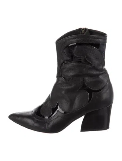 Pre-owned Tibi Leather Western Boots In Black