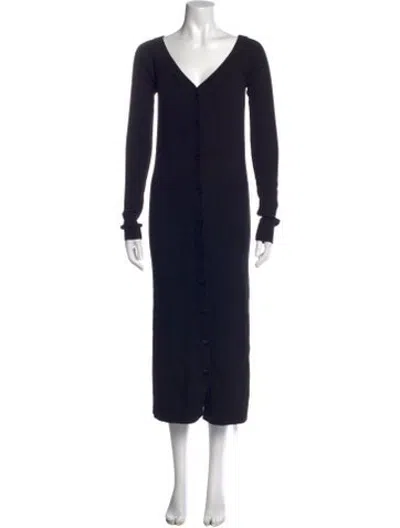 Pre-owned Tibi Merino Wool Long Dress In Blue