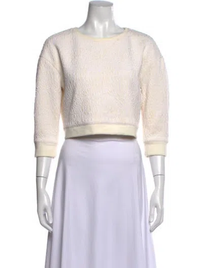 Pre-owned Tibi Patterned Crew Neck Sweater In Neutrals