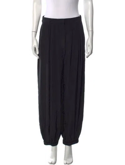 Pre-owned Tibi Silk Straight Leg Pants In Black
