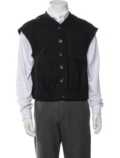 Pre-owned Tibi Tweed Pattern Vest In Black