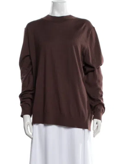 Pre-owned Tibi Wool Mock Neck Sweater In Brown
