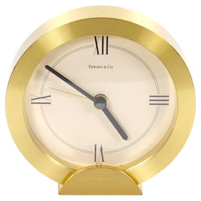 Pre-owned Tiffany & Co . Gilt Bronze And Marble Desk Clock, Circa 1960 In Beige