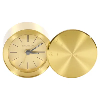 Pre-owned Tiffany & Co Mid 20th Century . Gilt Bronze Round Shape Desk Clock In Gold