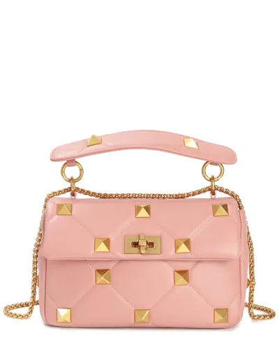 Tiffany & Fred Paris Quilted & Studded Leather Messenger Bag In Pink